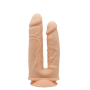 Dildo doppio in silicone realistico vaginale anale con ventosa Model 1 double penetration 19.5 cm 17.5 cm