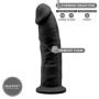 Dildo MAXI vaginale anale in silicone realistico Model 2 22.8 cm black
