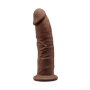 Dildo vaginale anale maxi in silicone realistico con ventosa Model 2 19 cm brown