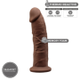 Dildo vaginale anale maxi in silicone realistico con ventosa Model 2 19 cm brown