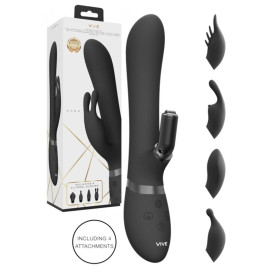 Vibratore rabbit in silicone vaginale clitoride per punto G Chou nero