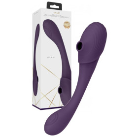 Vibratore vaginale per punto G succhia clitoride in silicone Ended Pulse Wave Air-Wave Bendable Vibrator Purple