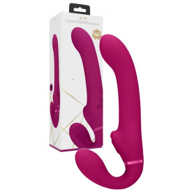 Vibratore vaginale anale indossabile strap on Dual Pulse-Wave & Airwave Strapless Strapon Pink