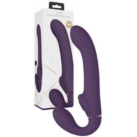 Vibratore indossabile vaginale anale Dual Pulse-Wave & Airwave Strapless Strapon Purple