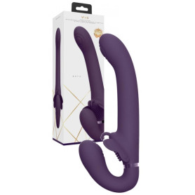 Vibratore strapless rabbit indossabile vaginale anale in silicone Satu - Purple