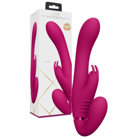 Vibratore rabbit indossabile vaginale clitoride strapless Suki- Pink