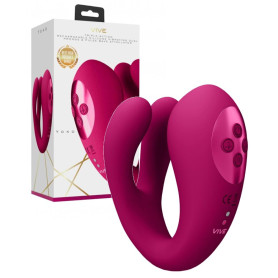 Vibratore per slip vaginale in silicone Triple Action Vibator with Clitoral Pulse Wave Pink