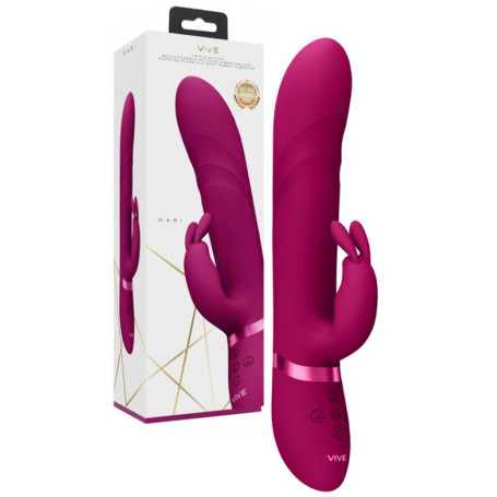 Vibratore rabbit in silicone per punto G Vibrating and Rotating Beads G-Spot Rabbit Pink