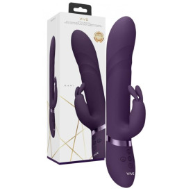 Vibratore rabbit rotante in silicone Vibrating and Rotating Beads G-Spot Rabbit Purple