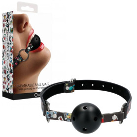 Morso bondage sexy costrittivo Breatheable Ball Gag - Old School Tattoo Style - Black