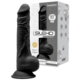 Dildo anale vaginale in silicone realistico Model 1 24 cm black