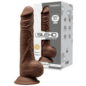 Dildo anale vaginale in silicone realistico Model 1 24 cm brown