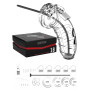 Cintura di castità con dilatatore uretrale Model 16 gabbia Cock Cage Trasparente