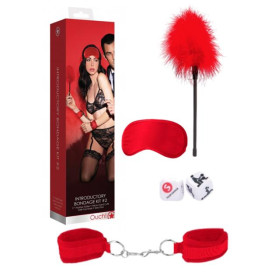 Kit rosso per giochi di coppia soft bondage con dadi Ouch!