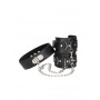 Collare con manette bondage sexy costrittivo Bonded Leather Collar With Hand Cuffs