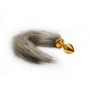 Plug anale con coda dilatatore in metallo Fox Tail Buttplug - Gold