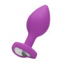 Plug anale in silicone piccolo dilatatore con pietra Diamond Heart Butt Plug - Regular - Purple