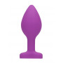 Plug anale in silicone piccolo dilatatore con pietra Diamond Heart Butt Plug - Regular - Purple