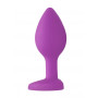 Plug anale in silicone piccolo dilatatore con pietra Diamond Heart Butt Plug - Regular - Purple