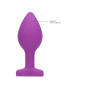 Plug anale in silicone piccolo dilatatore con pietra Diamond Heart Butt Plug - Regular - Purple