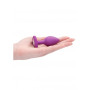 Plug anale in silicone piccolo dilatatore con pietra Diamond Heart Butt Plug - Regular - Purple