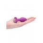 Plug anale in silicone piccolo dilatatore con pietra Diamond Heart Butt Plug - Regular - Purple