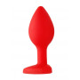 Plug anale piccolo dilatatore in silicone con pietra Diamond Heart Butt Plug - Regular - Red