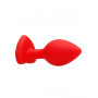 Plug anale piccolo dilatatore in silicone con pietra Diamond Heart Butt Plug - Regular - Red