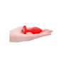 Plug anale piccolo dilatatore in silicone con pietra Diamond Heart Butt Plug - Regular - Red