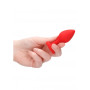 Plug anale piccolo dilatatore in silicone con pietra Diamond Heart Butt Plug - Regular - Red