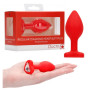 Plug anale piccolo dilatatore in silicone con pietra Diamond Heart Butt Plug - Regular - Red