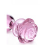 Plug anale grande in vetro con rosa Glass Large Anal Plug - Pink Rose