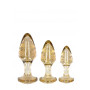Set plug anale piccolo medio grande con glitter oro Ouch!