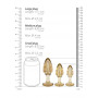 Set plug anale piccolo medio grande con glitter oro Ouch!