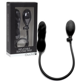 Fallo vaginale anale in silicone realistico gonfiabile Inflatable Silicone Twist - Black