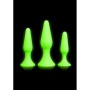 Plug butt kit dilatatore anale mini maxi set dildo indossabile Glow in the dark