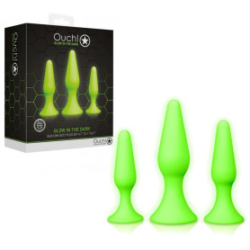 Plug butt kit dilatatore anale mini maxi set dildo indossabile Glow in the dark