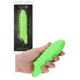 Guaina fallica per ingrandimento pene Swirl Thick Stretchy Penis Sleeve - GitD - Neon Green