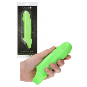 Guaina fallica per allungamento pene Smooth Thick Stretchy Penis Sleeve - GitD - Neon Green