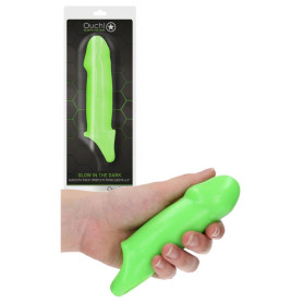 Guaina fallica manicotto per allungamento pene Smooth Thick Stretchy Penis Sleeve - GitD - Neon Green