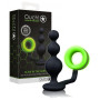 Anello fallico con plug anale in silicone Beads Butt Plug with Cock ring glow in the dark