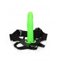 fallo cavo indossabile vaginale anale CURVED HOLLOW STRAP-ON 8'' / 20 CM GLOW IN THE DARK