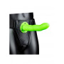 fallo cavo indossabile vaginale anale CURVED HOLLOW STRAP-ON 8'' / 20 CM GLOW IN THE DARK