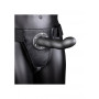 Fallo vaginale anale indossabile cavo CURVED HOLLOW STRAP-ON - 8'' / 20 CM - Gun Metal