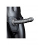 fallo cavo vaginale indossabile dildo anale Twisted Hollow Strap-on 20 cm gun metal