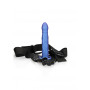 fallo vaginale cavo indossabile dildo anale Twisted Hollow Strap-on 20-cm metallic blue