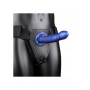 fallo vaginale cavo indossabile dildo anale Twisted Hollow Strap-on 20-cm metallic blue