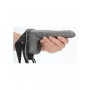 Fallo anale cavo dildo vaginale indossabile Ribbed Hollow Strap-on with Balls - 8'' / 21 cm - Gun Metal