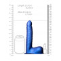 Fallo indossabile vaginale dildo cavo anale Ribbed Hollow Strap-on with Balls - 8'' / 21 cm - Met Blue