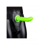 fallo anale vaginale indossabile dildo cavo Textured Curved Hollow Strap-on - 8'' / 20 cm - GitD - Green